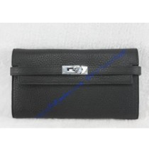 Hermes Kelly Long Wallet HW708 black